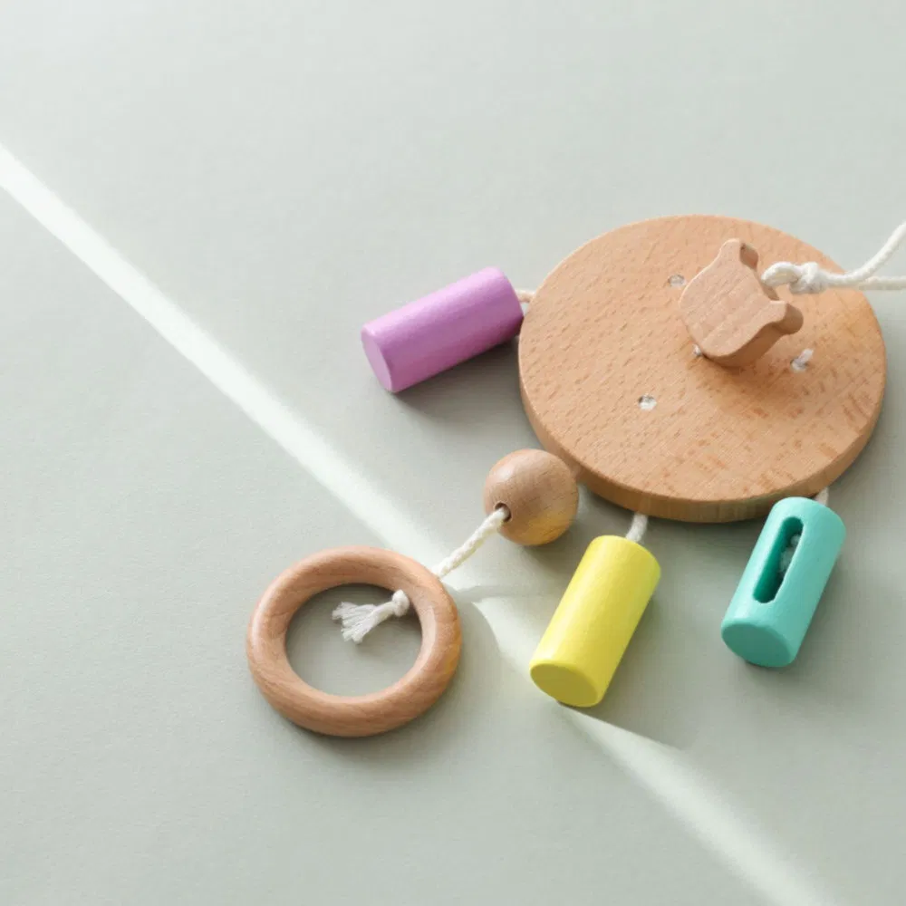 Easy Store Non-Toxic Wooden Crib Mobile Toy for Fine Motor Skills Training