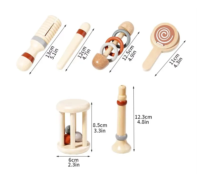 Wooden Musical Instruments Set Education Sensory Kids Wooden Music Toy