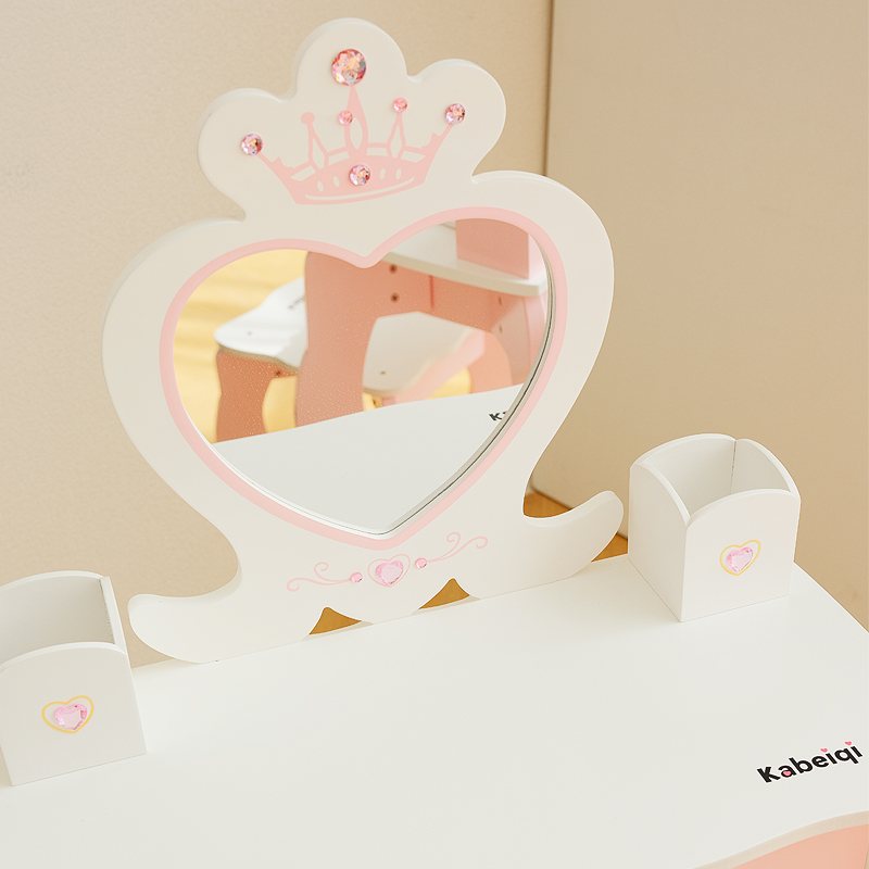 European Style Wooden Dressing Table Unisex House Role Playing Simulation Kitchen &amp; Food Toys Set
