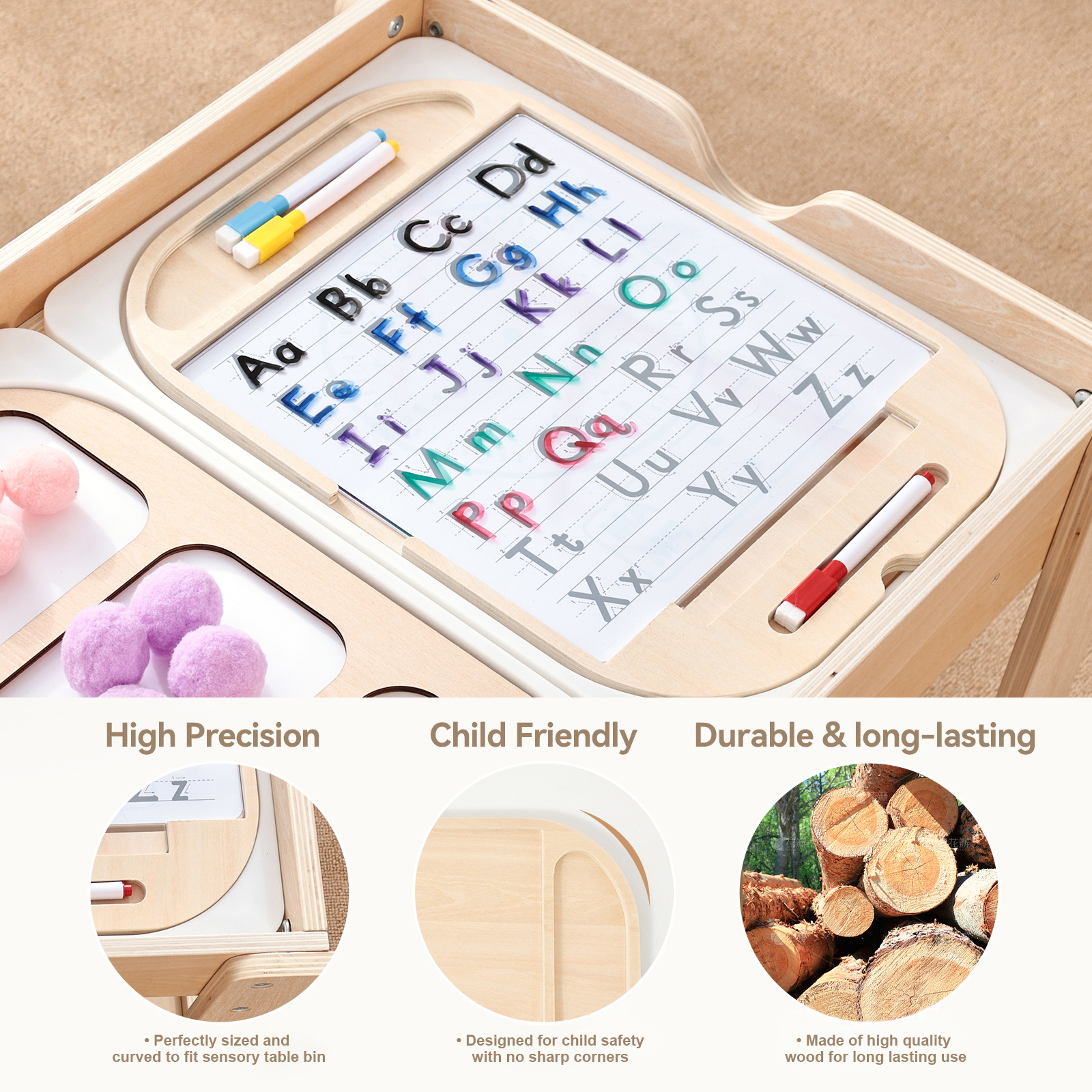 Montessori Early Education Multifunctional Sensory Cognition Color Size Matching Game Table Cognitive Board