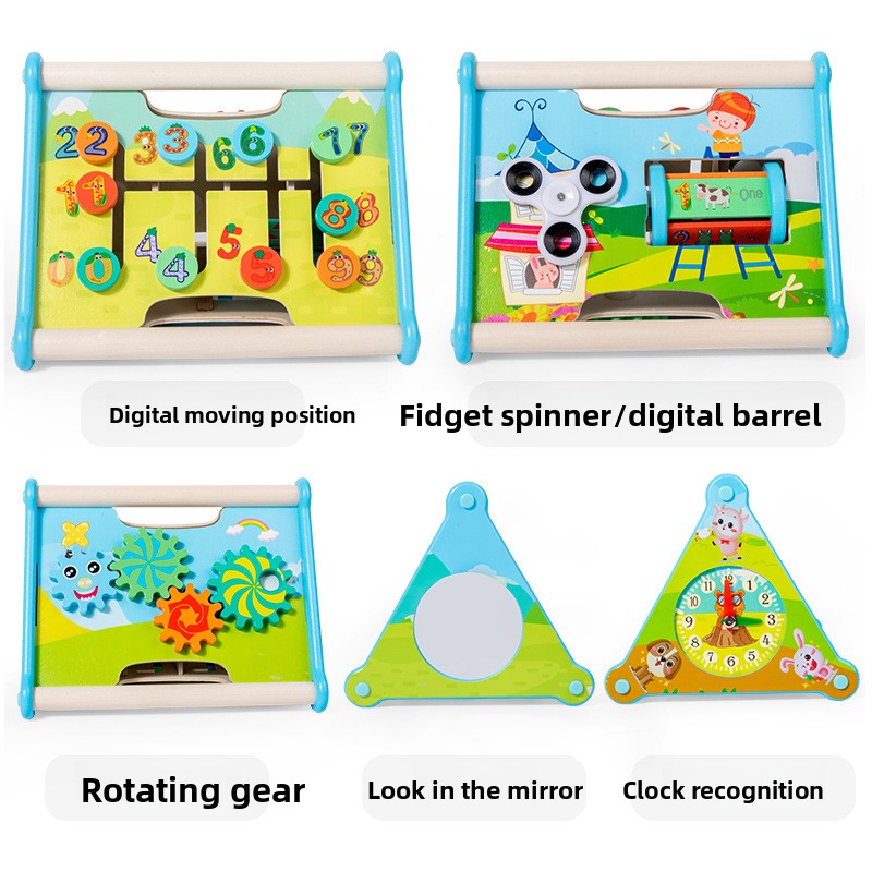 HURREE Hot Selling Wooden Educational Math Toys Preschool Kindergarten Children's Logic Thinking Montessori Building Blocks Box