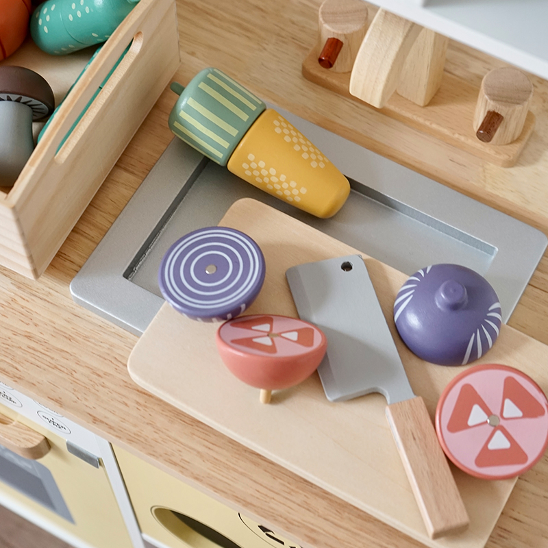 Children's Wooden Realistic Pretend-play Fruit and Vegetable Wooden Box Cut-and-play Toy