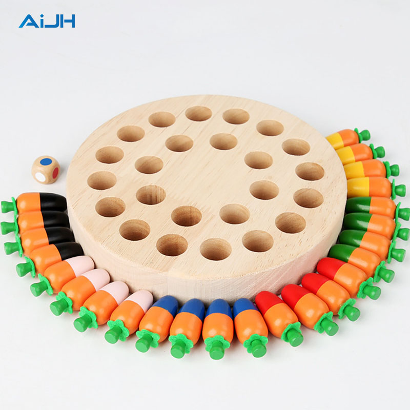 AiJHMontessori Style Wooden Carrot Pulling Game With Magnetic Worms For Kids Fine Motor Skills Development Sensory Learning Toy for Kids