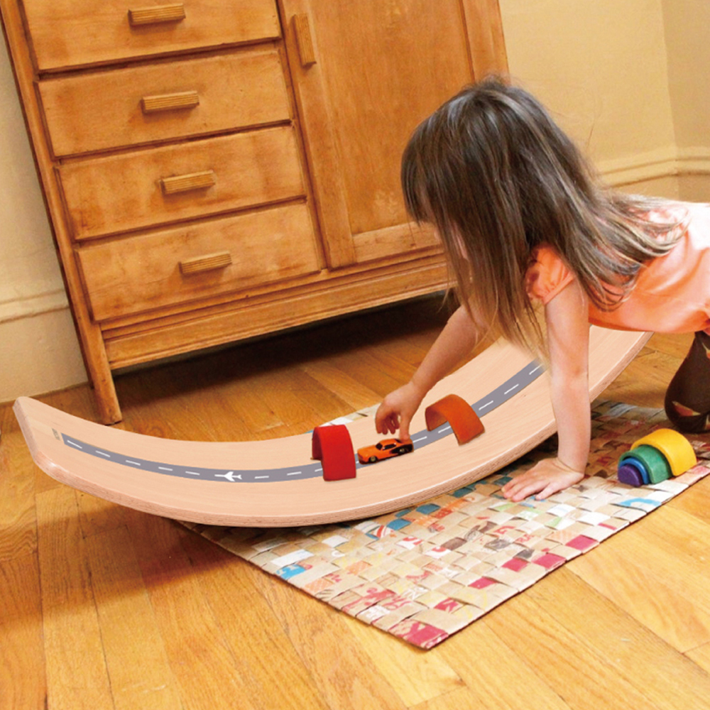 Kids Wooden Curved Balance Board Children'S Girl Boy Sensory Integration Training Exercise Yoga Games Intellectual Toys