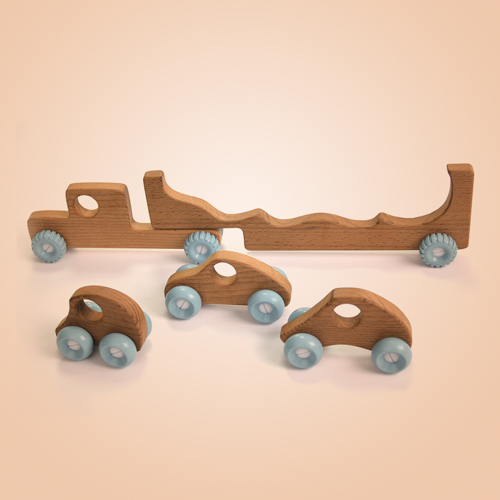New Product Baby Early Toys Children Learning Climbing Toy Natural Wooden Car Toy for Kids
