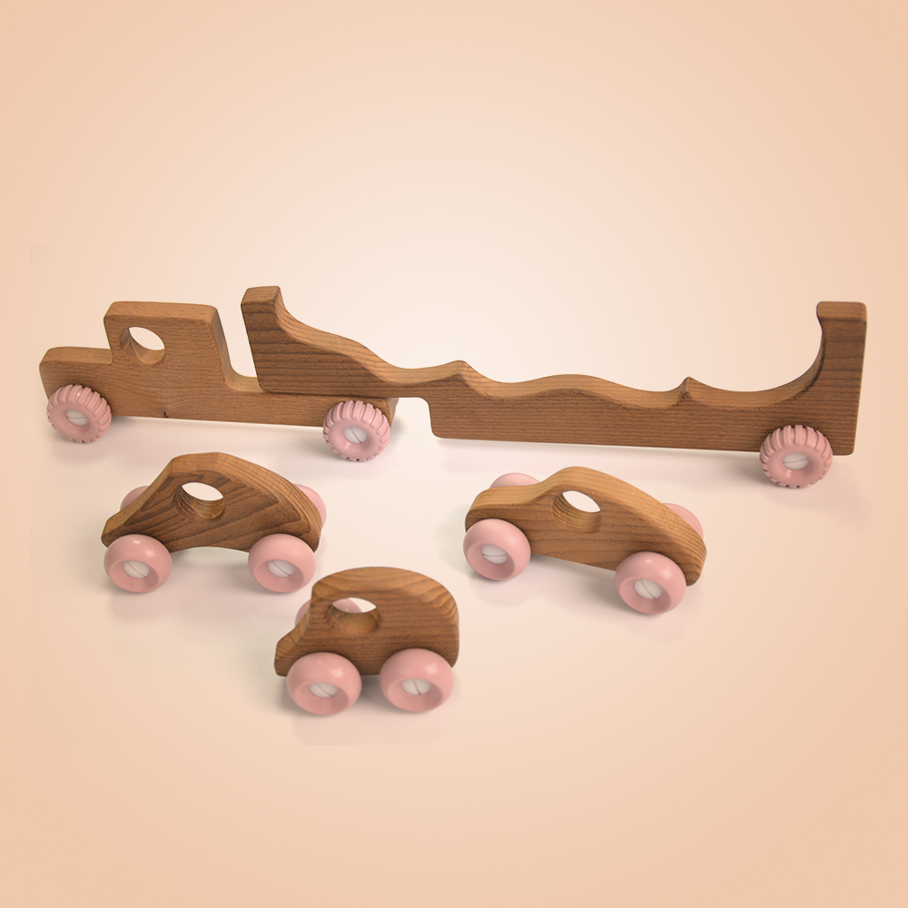 New Product Baby Early Toys Children Learning Climbing Toy Natural Wooden Car Toy for Kids