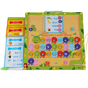 CPC CE EN71 Alphabet Maze Toys Wooden Puzzle Activity Sensory Travel Toys Labyrinth Puzzle