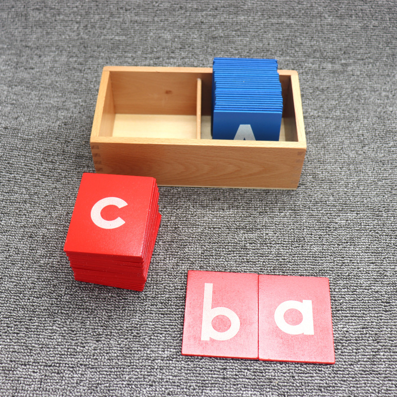 Montessori Kids Language Training Teaching Aids Uppercase Lowercase English Letters Sandpaper Letter Board Eco-friendly Toy