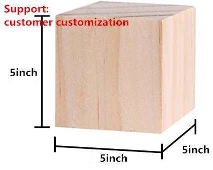 5 Inch Solid Wood Block Cube Wood Square Blocks for Puzzle Making with Home Decor Cube Blocks Photo Props and DIY Projects