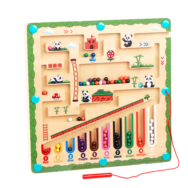 Montessori Early Education Toy for Children - Wooden Color Classification Jigsaw Maze Counting Learning Toy for Toddlers