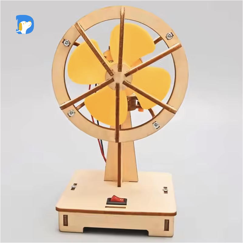 CE Certified Eco-friendly Wooden Electric Moving Head Fan STEM Science Engineering Toys Parent-Child Interactive Educational Set