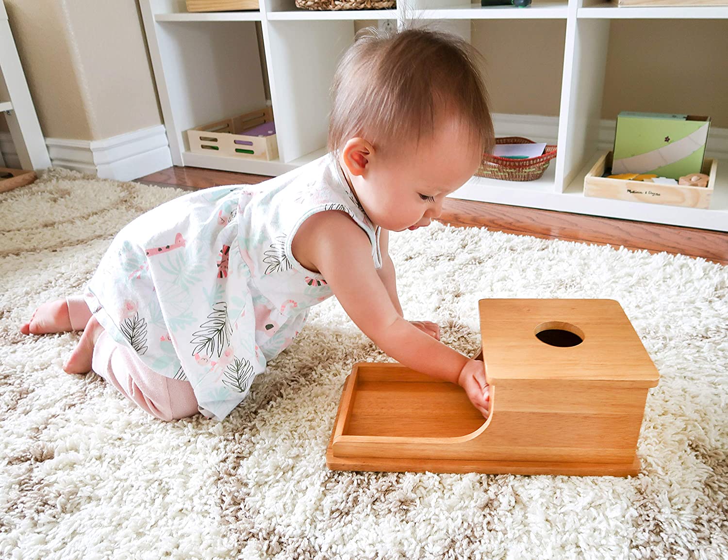 Montessori wooden toy top view