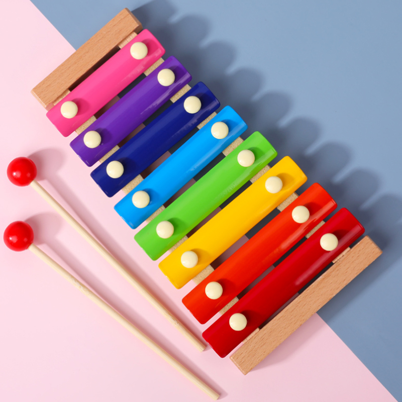 Montessori Educational Wooden Xylophone Eight-Notes Frame Style Musical Funny Toys