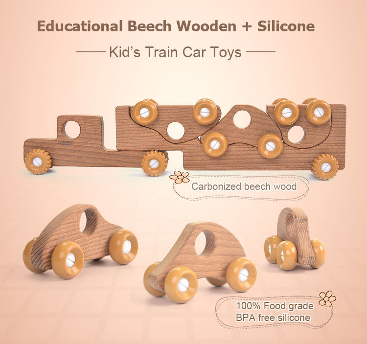 Educational Wooden Train Car Toy 1