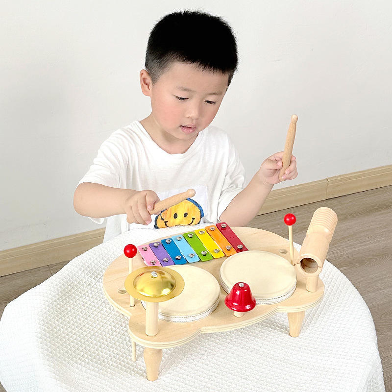 New Design Music Toy Wooden Musical Instrument Toys for Kids Montessori Musical Percussion Set Kids Educational Toys