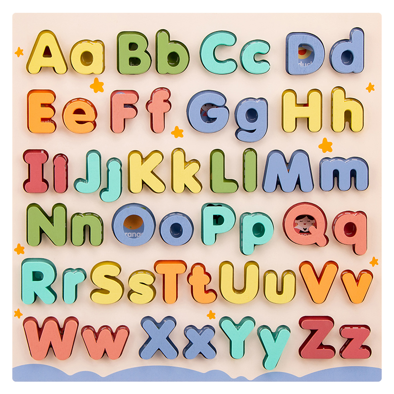 Most Popular Wooden Puzzle Montessori Wooden Alphabet Puzzles Board Initiation Kids Learning Toys