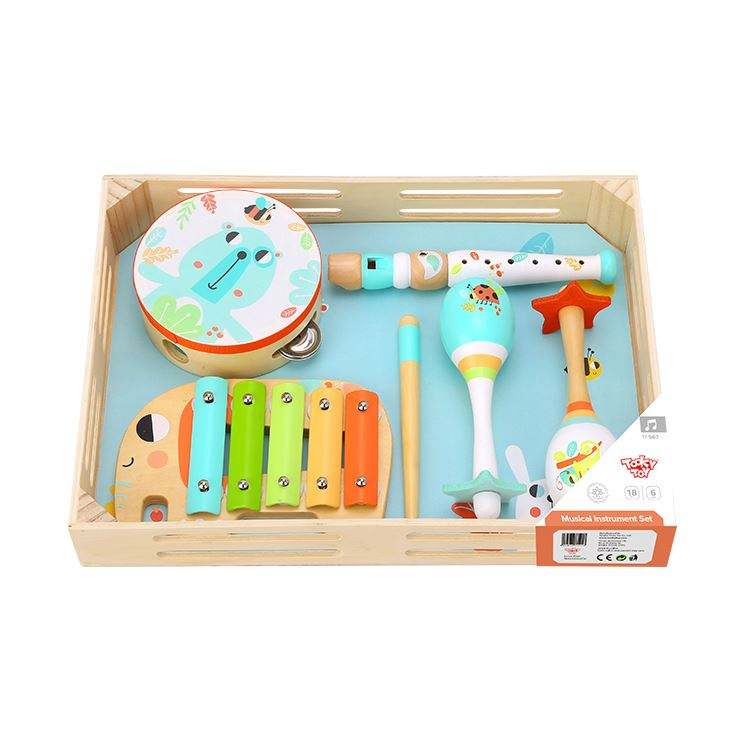 Wooden Musical Instruments Drum Montessori Musical Set Wooden Toy for Child