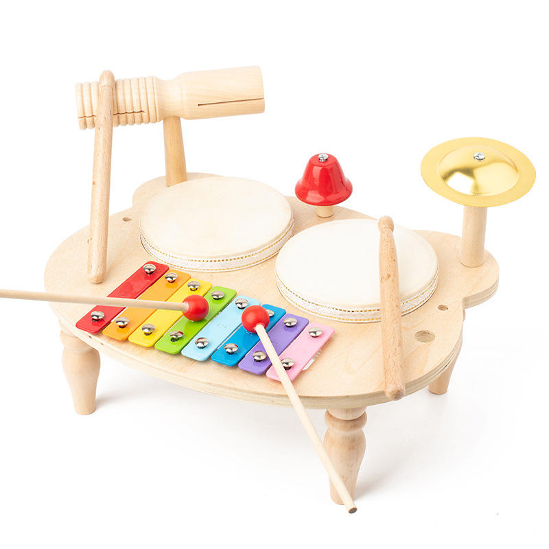 New Design Music Toy Wooden Musical Instrument Toys for Kids Montessori Musical Percussion Set Kids Educational Toys