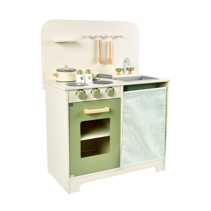 Factory Price Modern Wooden Play Kitchen Set for Toddlers Pretend Play Cooking Playsets