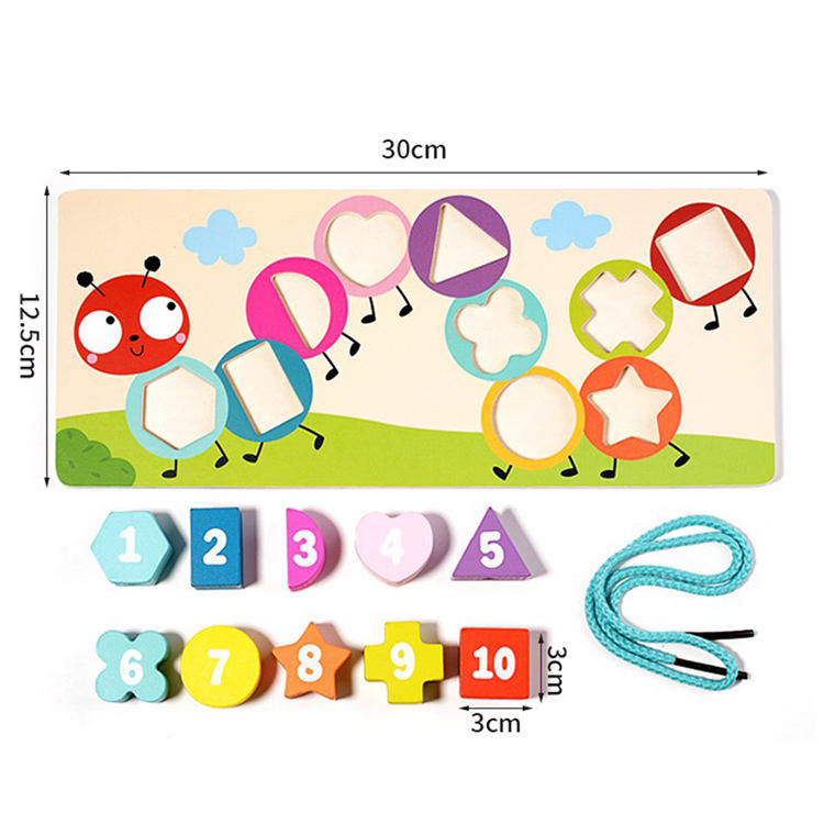 Fine Motor Skill Training Wooden Threading Toy Kids Number Cognition