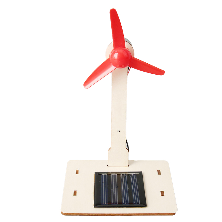 Custom Stem Wooden Solar Fan Puzzle Set Physics Science Experiment Kit Mini Solar Power Windmill Toys for Kids Educational