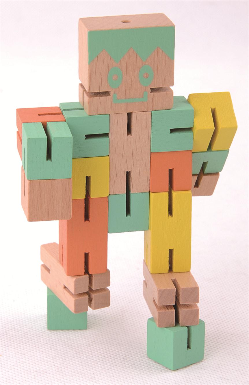 Intellectual Development Stacking Puzzle Creative Games 3D Wood Foldable Magic Cube Toys Robot Puzzle