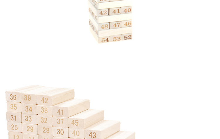 Wooden Educational Toy Primary Color 54-Piece Large Stacking Blocks