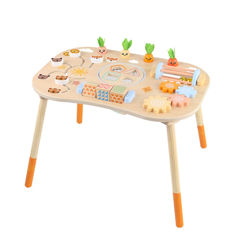 . New Wooden Montessori Multifunctional Busy Board Play Montessori Toddlers Hand-eye Coordination Educational Table Toys