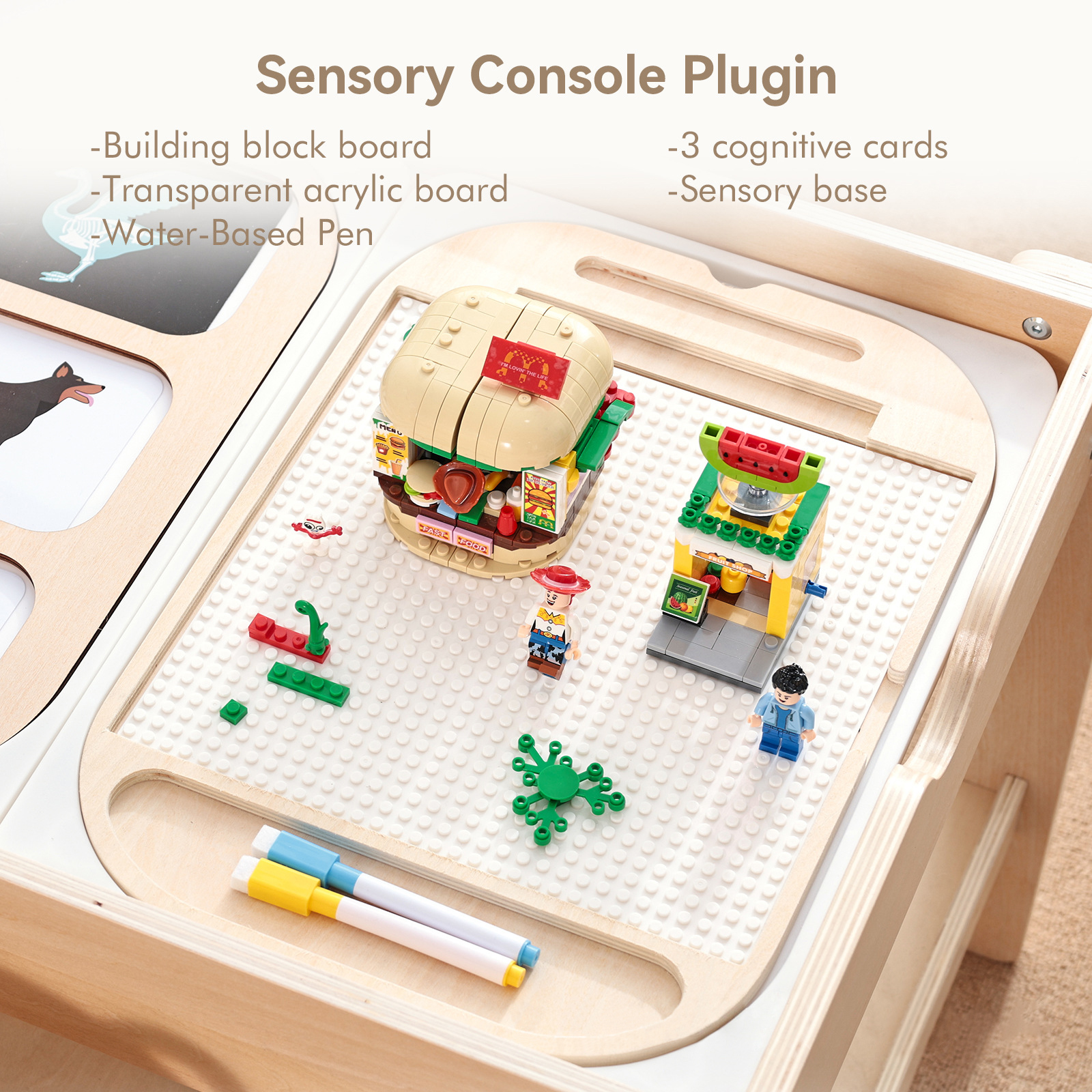 Montessori Early Education Multifunctional Sensory Cognition Color Size Matching Game Table Cognitive Board