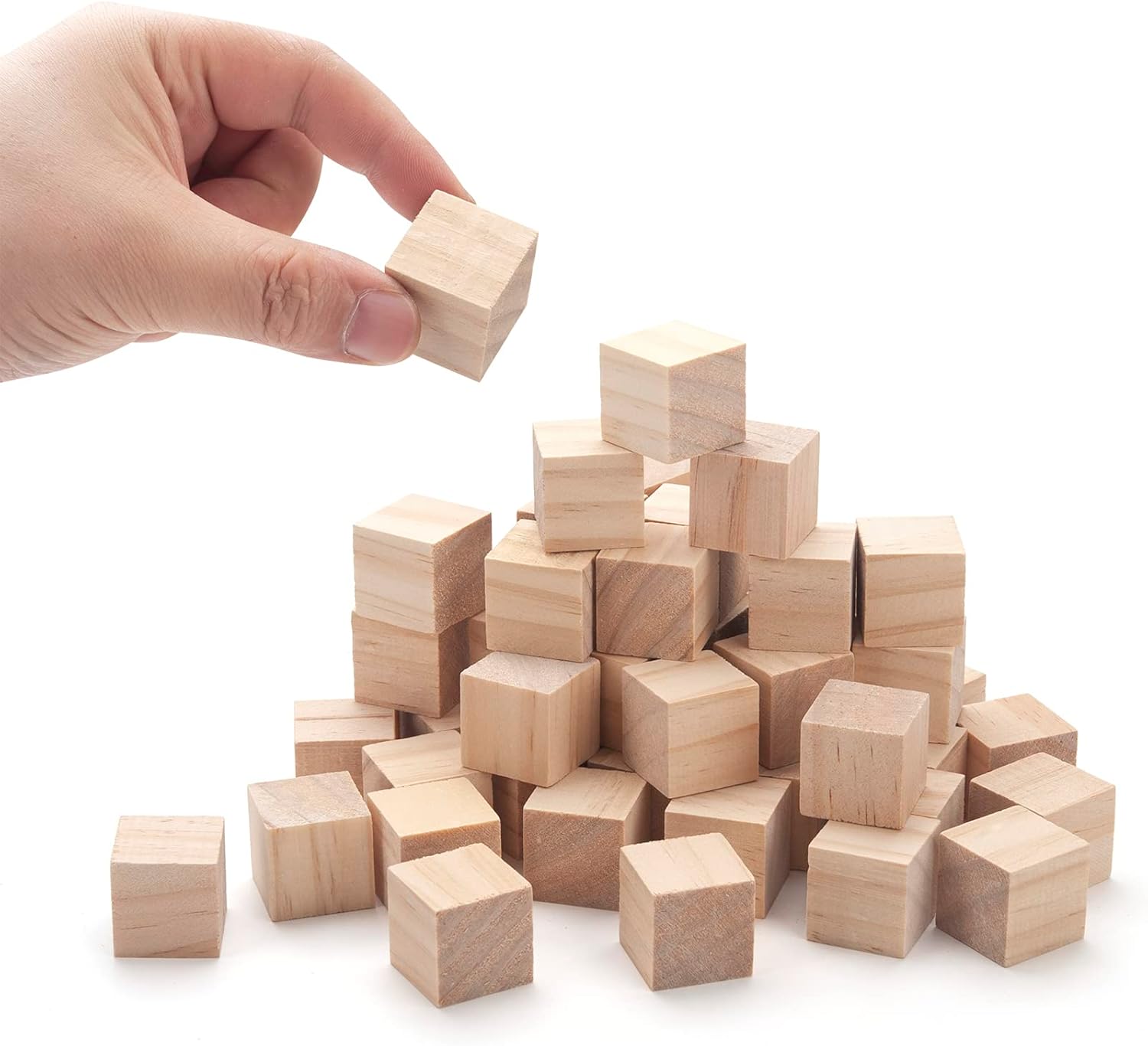 Solid Natural Kids Wooden Blocks for Diy Handicraft Square Pine Wood Puzzle Wooden Stacking Toy