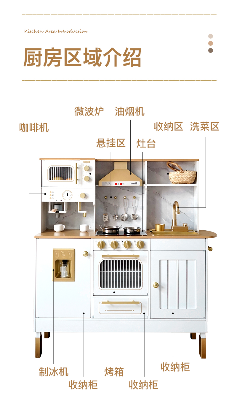 Nunukids Wooden Coffee Kitchen Play Set Toy for Kids Educational Preschool Use Unisex