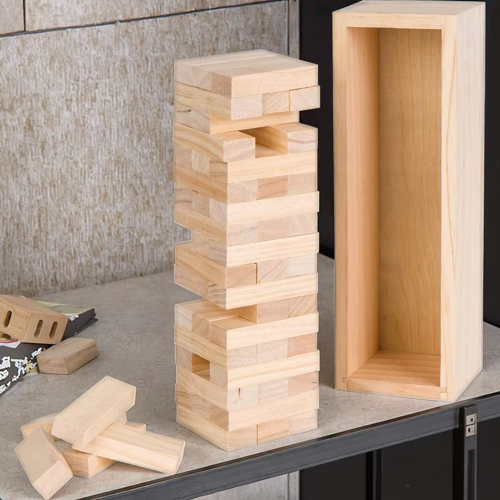 Unisex Wooden Blocks Stacking Game Fun DIY Educational Toy