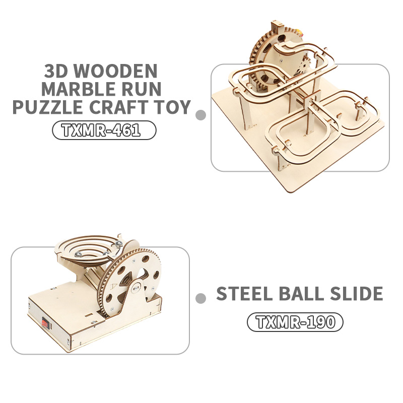 Wholesale Montessori Wooden Educational Toys 3D Wooden Puzzle Marble Run Toy Games for Kids