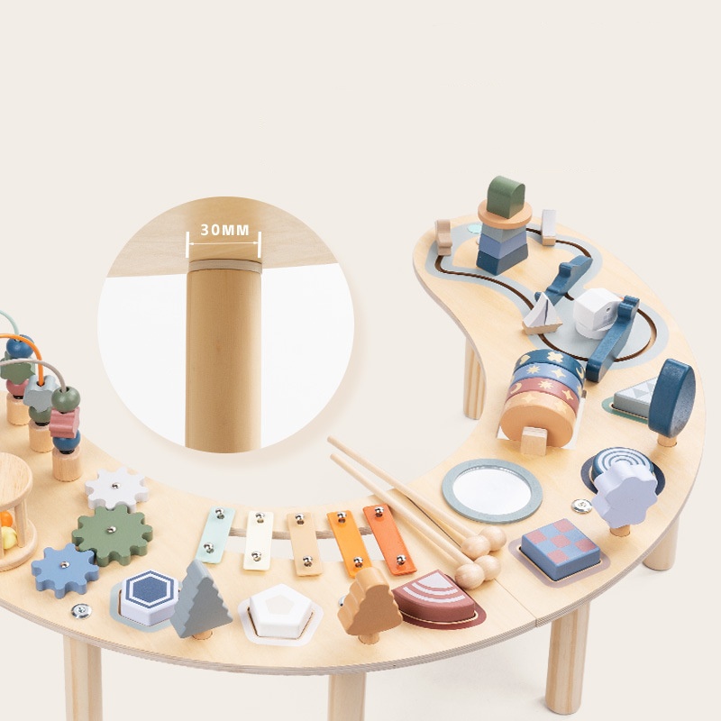 Hot Sale Montessori Multi-Functional Wooden Sensory Play Table With Xylophone And Activity Toys For Kids And Toddlers