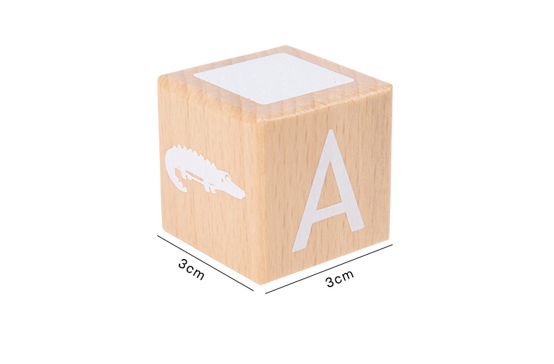 Large ABC Letter Number Building Blocks Eco-Friendly Beech Wood Infants' Cognitive Early Education Enlightenment Toy Square Icon