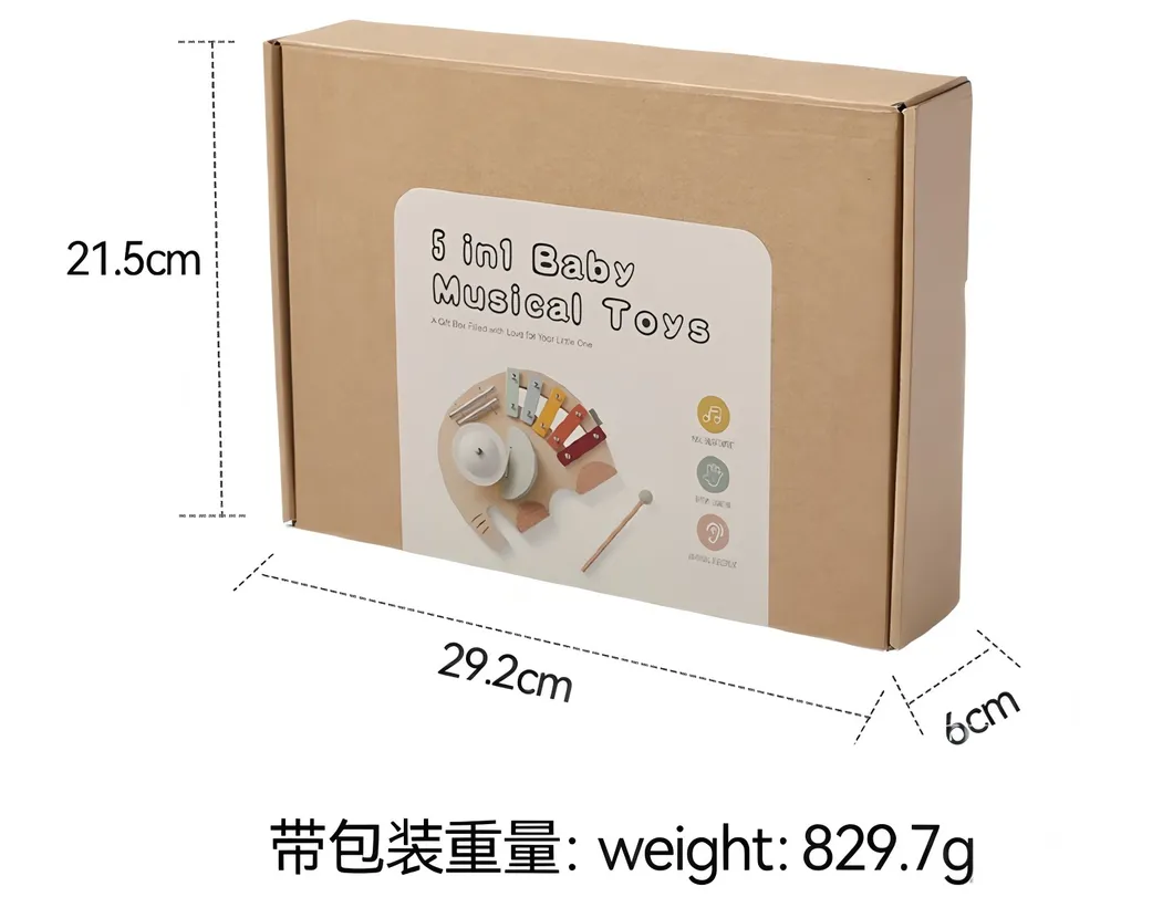 Children Kids Infant Baby Candy Parks Car Christmas Instruments OEM Manufacturer Wholesale Fancy Wooden Musical Set Toy