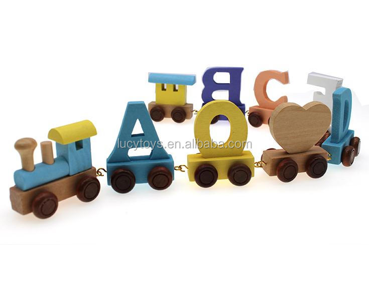 Wholesale for Kids Wooden Alphabet Train Toy Set Wooden Letter Train Toy