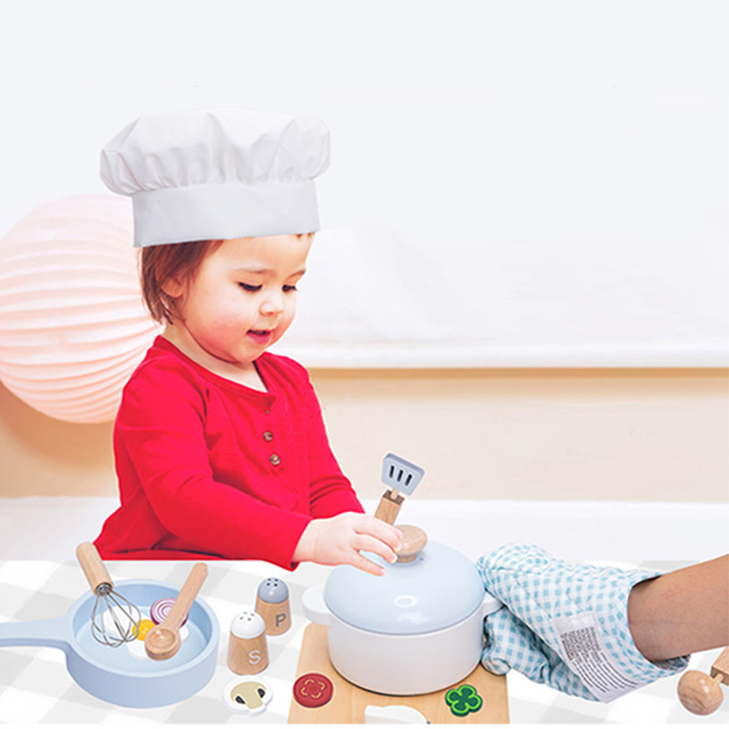 Real Cooking Set for Kids Mini Simulation Wooden Play House Toy for Girls Pretend Food &amp; Role-Play Kitchen DIY Toy