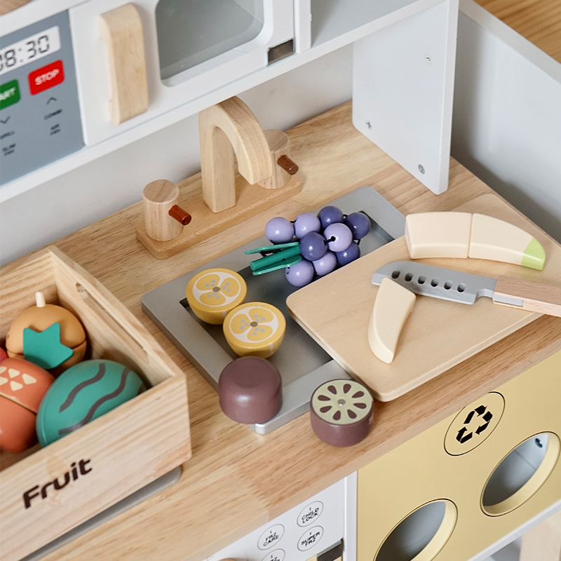 Children's Wooden Realistic Pretend-play Fruit and Vegetable Wooden Box Cut-and-play Toy