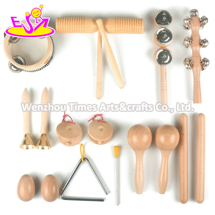 Natural Eco-Friendly Percussion Instruments Set Wooden Kids Musical Instruments Toys for Preschool Education W07A249