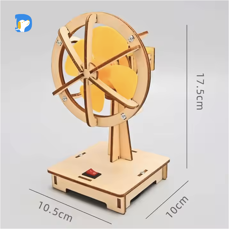 CE Certified Eco-friendly Wooden Electric Moving Head Fan STEM Science Engineering Toys Parent-Child Interactive Educational Set