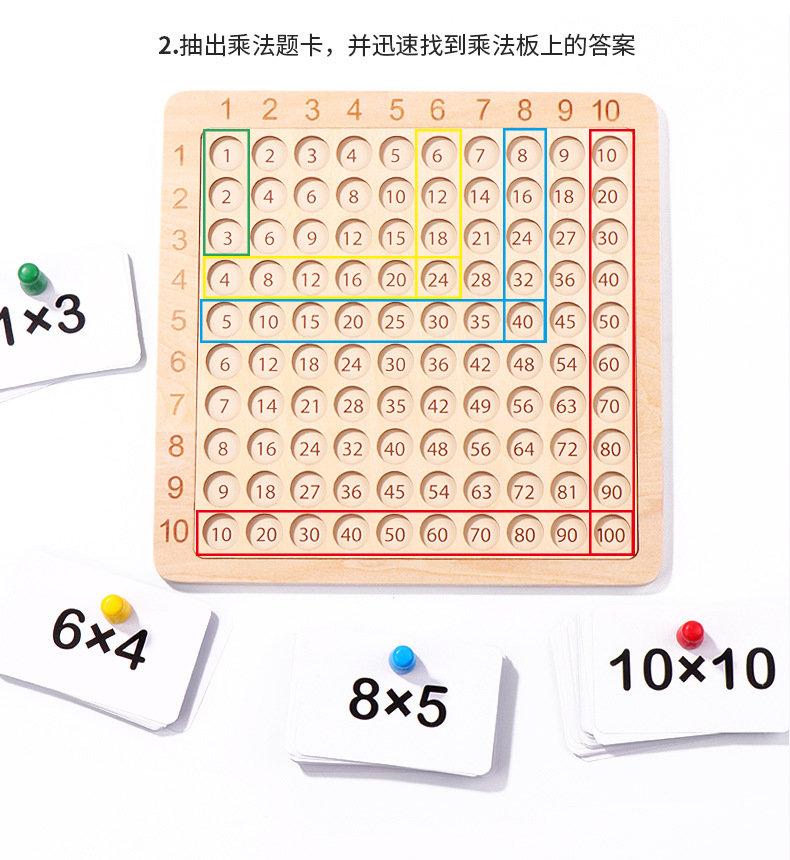 Children Math Learning Toy Montessori Educational Wooden Multiplication Board Game Kids Early Education Wooden Toys