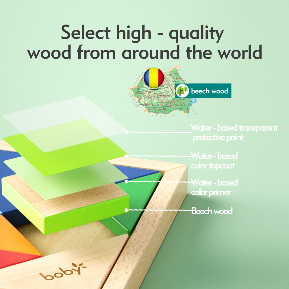 Wooden Montessori Educational Toys For Kids 3-5 Years Tangram Puzzle Brain Teaser Game Toy