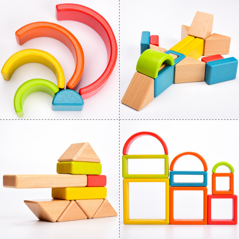Wooden Balance Building Blocks Children's Early Education Wooden Block Toy