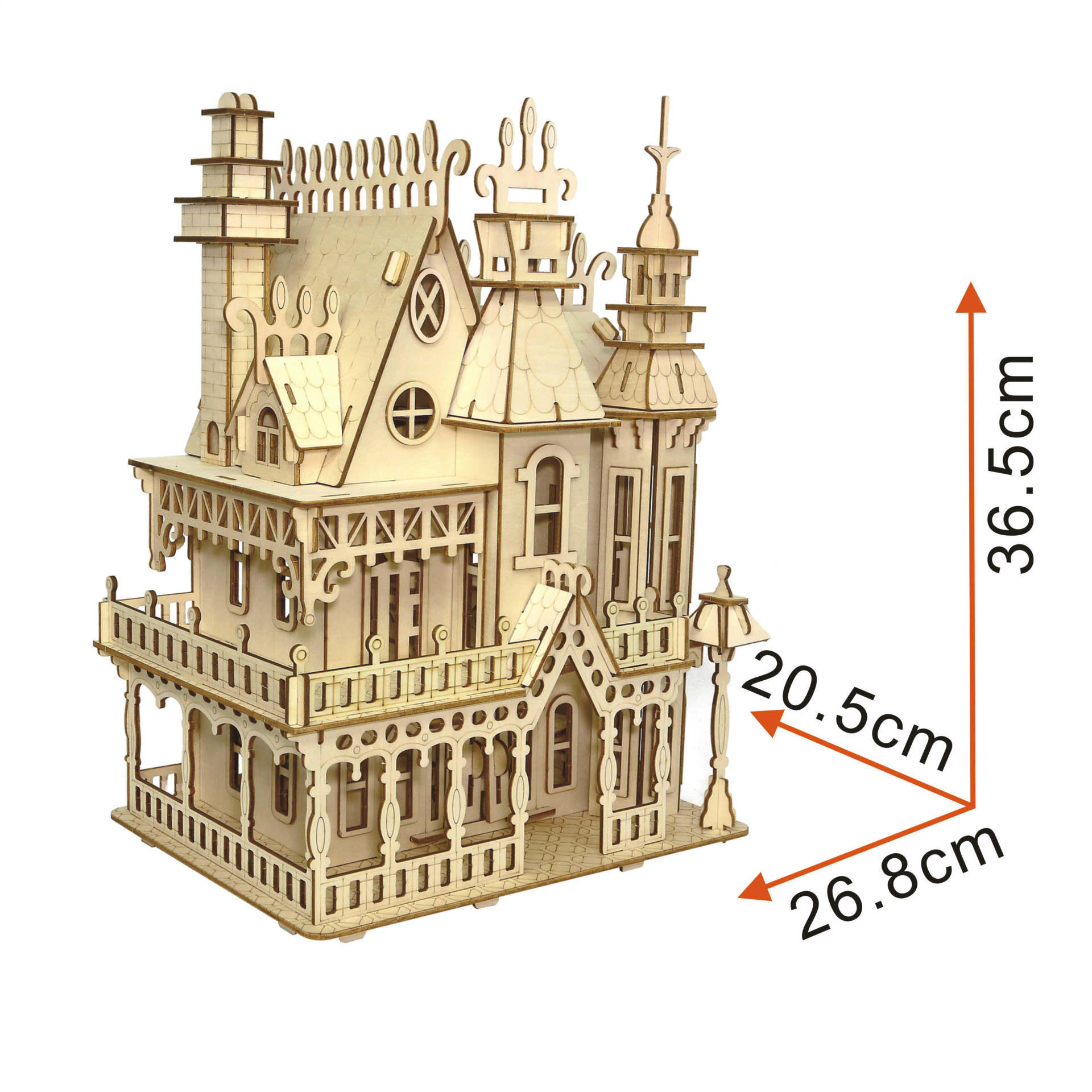 Dreamy Villa 3D Wooden Puzzle Model Educational DIY Toy-Laser Cut Decorative Box STEM Toy for 5 to 7 Years 101-500 Pieces