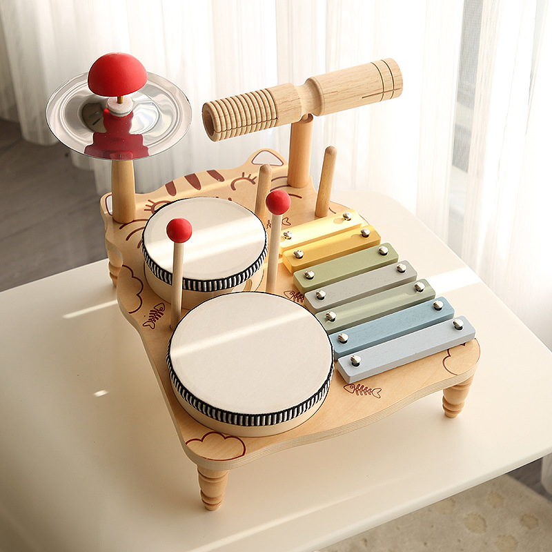 Wooden Orff Musical Instrument Set Percussion Educational Toy for Kids