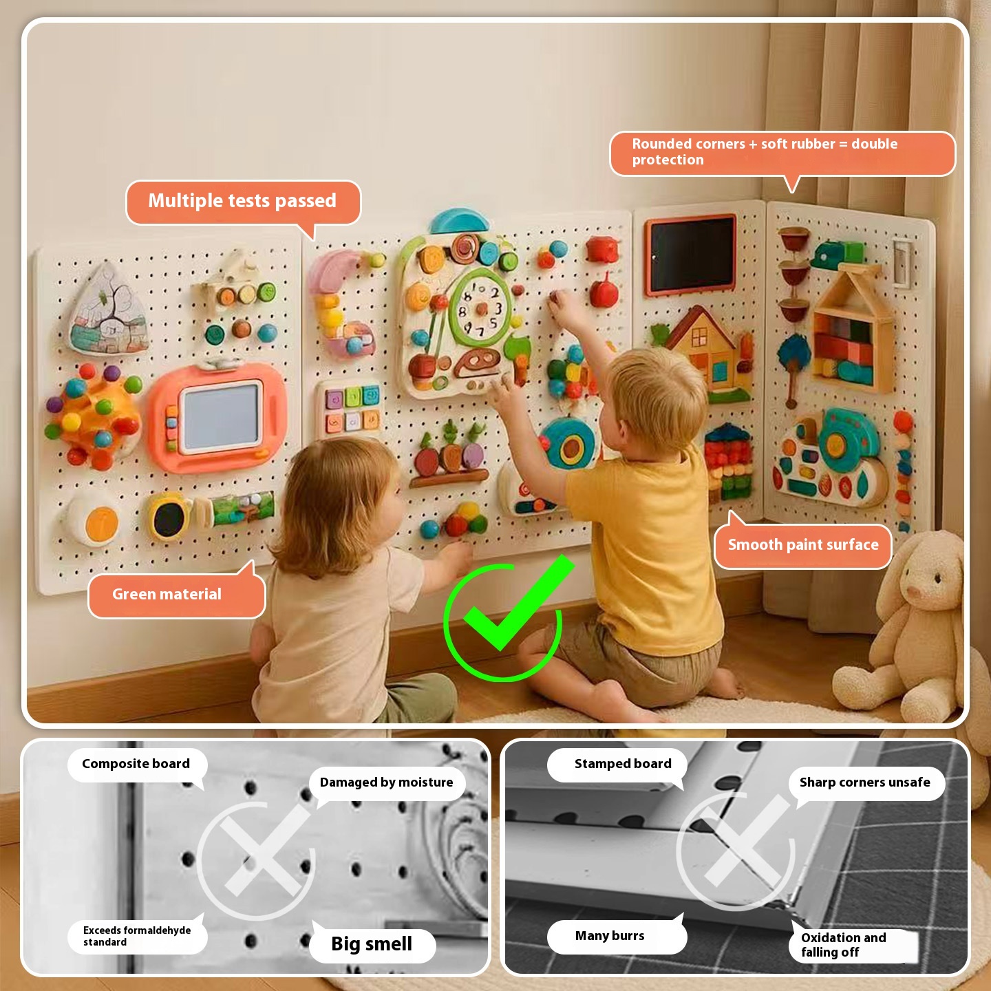 Montessori-Inspired DIY Busy Board for Early Education Wooden Board Science Education Toys for Babies and Children