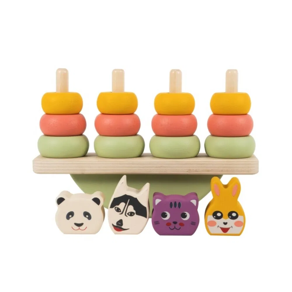 Wooden Montessori Toys Animals Stacking Blocks Balance New Design Early Educational Toys