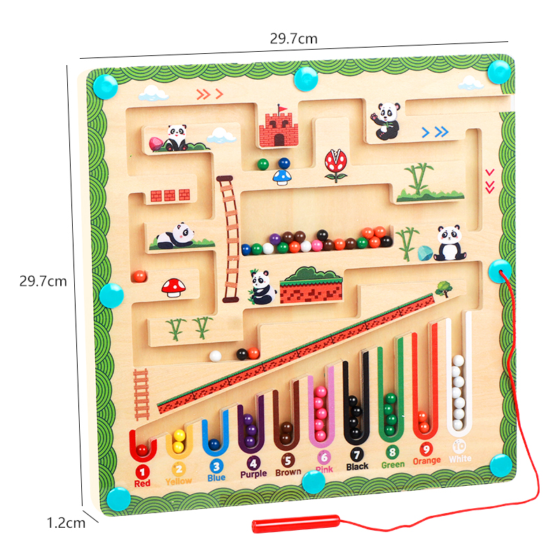 Montessori Early Education Toy for Children - Wooden Color Classification Jigsaw Maze Counting Learning Toy for Toddlers