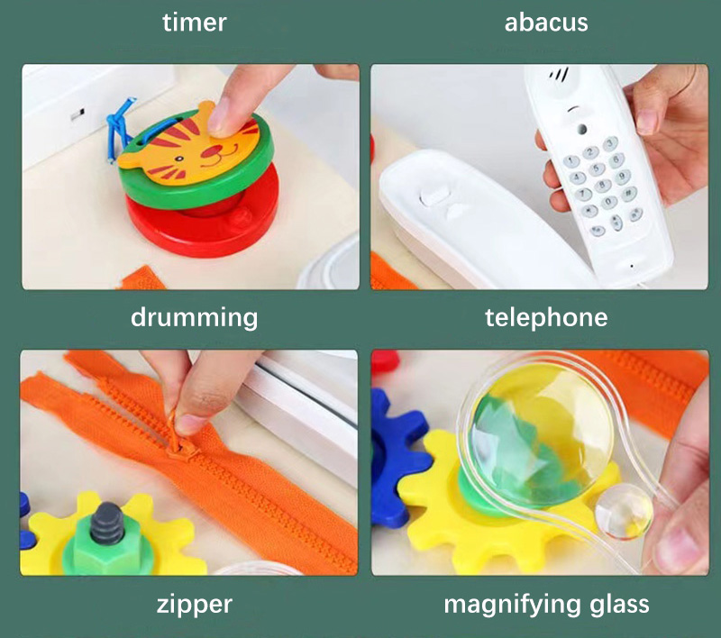 Wooden Panel Game Basic Skills Sensory Skills Travel Montessori Busy Board